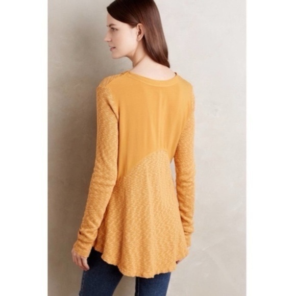 Anthropologie left of center dara knit mustard pull over long sleeve - Picture 2 of 11
